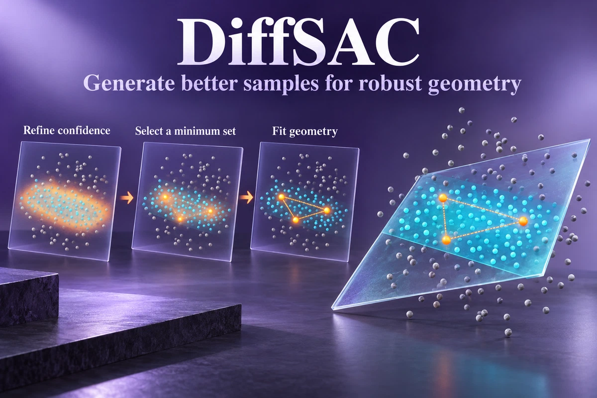 DIFFSAC — Diffusion refines confidence over candidate observations.